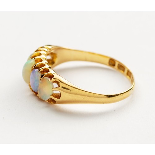 838 - AN EDWARDIAN-STYLE OPAL RING