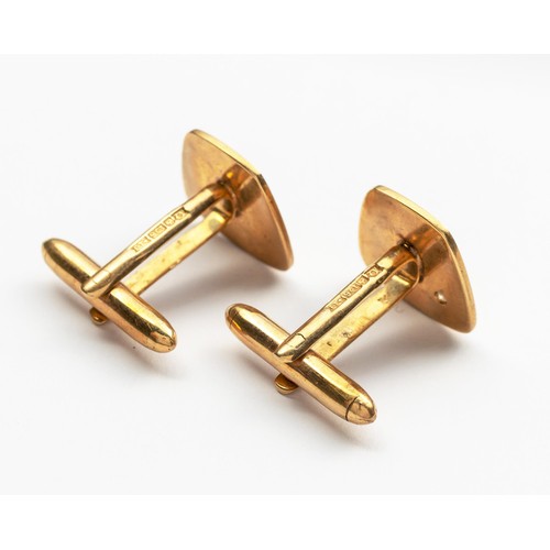 882 - A PAIR OF 9CT GOLD AND DIAMOND CUFFLINKS