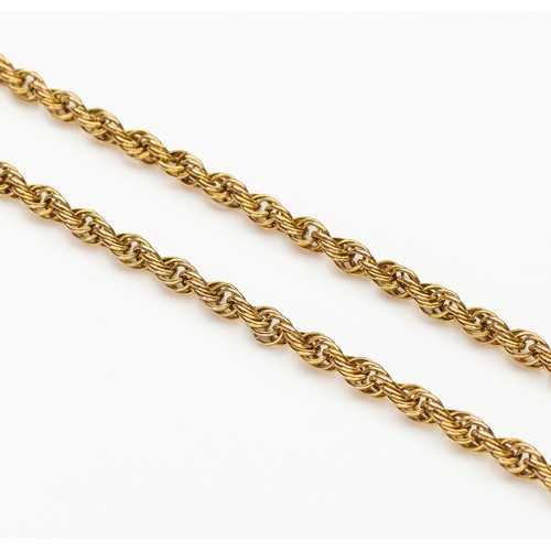 910 - A 9CT GOLD ROPE-LINK CHAIN NECKLACE