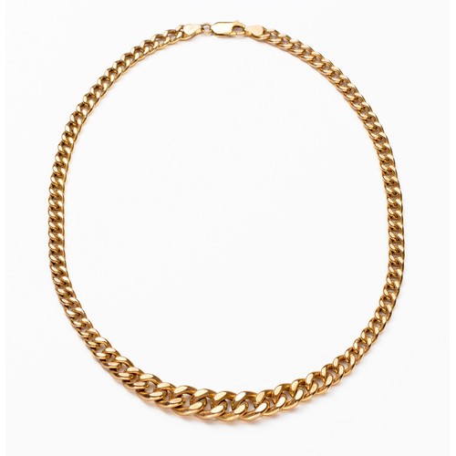 911 - A 9CT GOLD CURB-LINK CHAIN NECKLACE