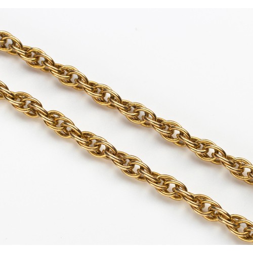 912 - A 9CT GOLD ROPE-LINK CHAIN NECKLACE