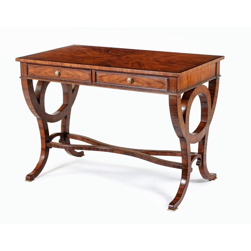 337 - A MAHOGANY WRITING TABLE, MANUFACTURED BY THEODORE ALEXANDER, MODERN