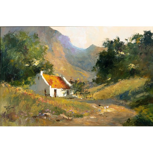 472 - Tony de Freitas (South African 1950 - ) COTTAGE WITH AN ORANGE ROOF