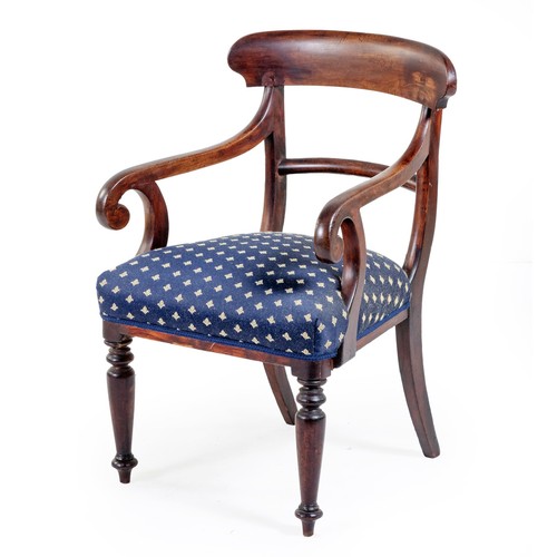 168 - A REGENCY MAHOGANY ARMCHAIR