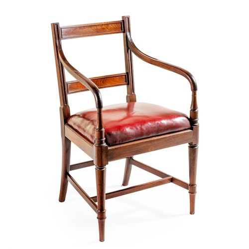 170 - A REGENCY MAHOGANY ARMCHAIR