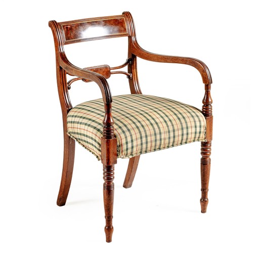 174 - A REGENCY MAHOGANY ARMCHAIR