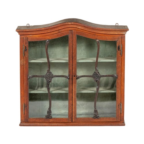 191 - A WALNUT HANGING CABINET, 19TH CENTURY