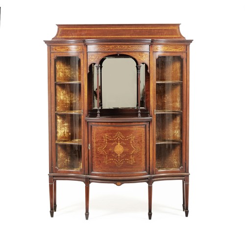 207 - A LATE VICTORIAN MAHOGANY AND INLAID CABINET, MANUFACTURED BY S.J. WARING AND SONS, OXFORD STREET, L... 