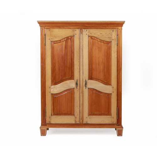 257 - A FRENCH OAK AND CHERRYWOOD CUPBOARD, MANUFACTURED BY PIERRE CRONJE