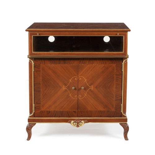 267 - A GILT AND MAHOGANY SIDE CABINET, MODERN