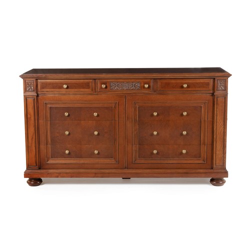 268 - A WALNUT AND OAK SIDEBOARD, MODERN