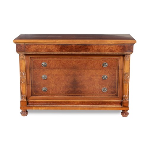 272 - A WALNUT AND INLAID CHEST OF DRAWERS