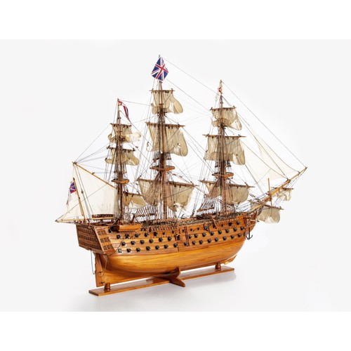 69 - A WOODEN SCALE MODEL OF HMS VICTORY