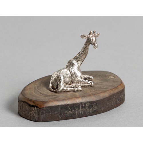 987 - A SILVER MINIATURE GIRAFFE, PATRICK MAVROS