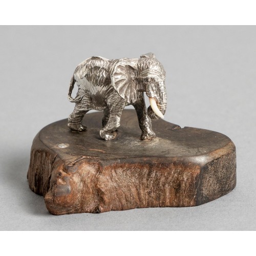 986 - A SILVER MINIATURE ELEPHANT, PATRICK MAVROS