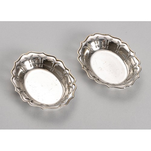 1143 - A PAIR OF ELECTROPLATE BUTTER DISHES, IMPRESSED RIEBEECK