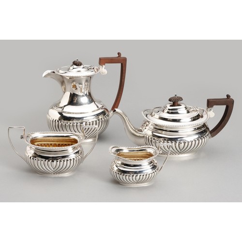 1017 - A VICTORIAN SILVER FOUR PIECE TEA AND COFFEE SERVICE, GEORGE NATHAN AND RIDLEY HAYES, CHESTER, 1897