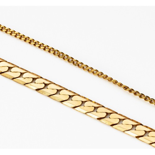 920 - TWO 14CT GOLD CHAIN BRACELETS