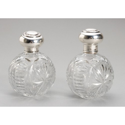 1096 - A PAIR OF SCENT BOTTLES AND STOPPERS, DATE MARK AND MAKERS MARK INDISTINCT