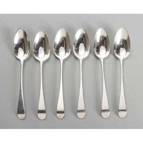 1026 - SIX GEORGE III SILVER OLD ENGLISH PATTERN TEASPOONS, DOROTHY LANGLANDS, NEWCASTLE, 19TH CENTURY