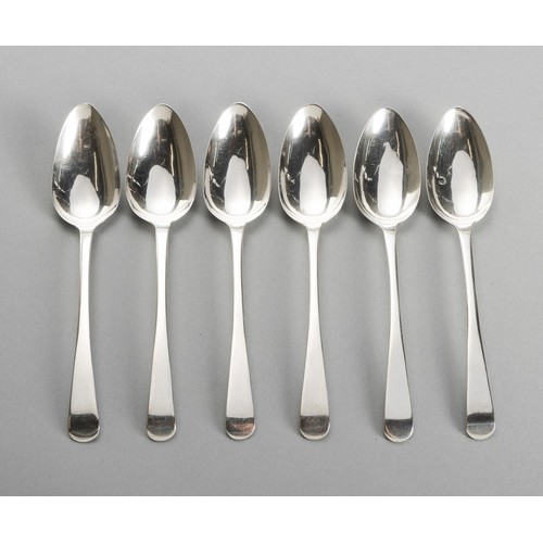 1001 - SIX GEORGE IV SILVER OLD ENGLISH PATTERN DESSERT SPOONS, POSSIBLY FRANKLIN AND SONS, LONDON, 1826