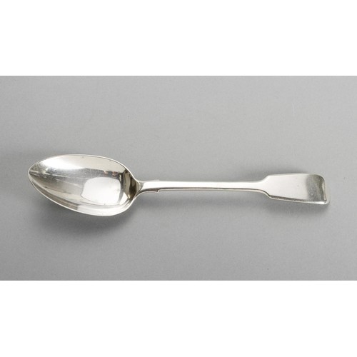 1060 - A WILLIAM IV SILVER FIDDLE PATTERN TABLESPOON, JONATHAN HAYNE, LONDON, 1834