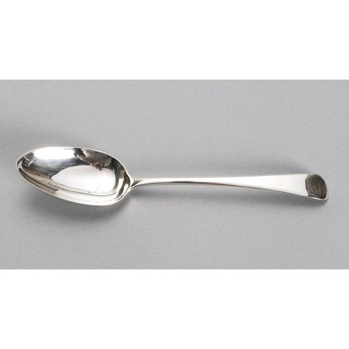 996 - A GEORGE III SILVER OLD ENGLISH PATTERN TABLESPOON, WILLIAM ELEY I, WILLIAM FEARN AND WILLIAM CHAWNE... 