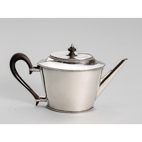 1086 - A DUTCH SILVER TEAPOT, MAKERS MARK I.H.S