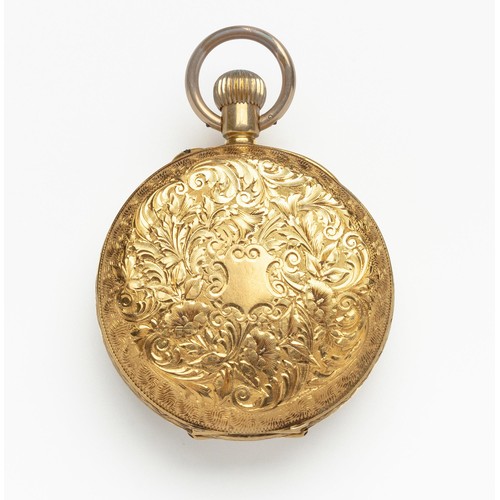 942 - AN 18CT GOLD OPEN-FACED POCKET WATCH