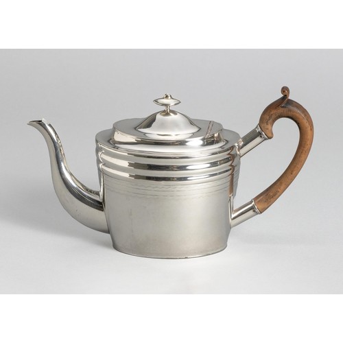 1095 - A CAPE SILVER TEAPOT, GERHARDUS LOTTER, EARLY 19TH CENTURY