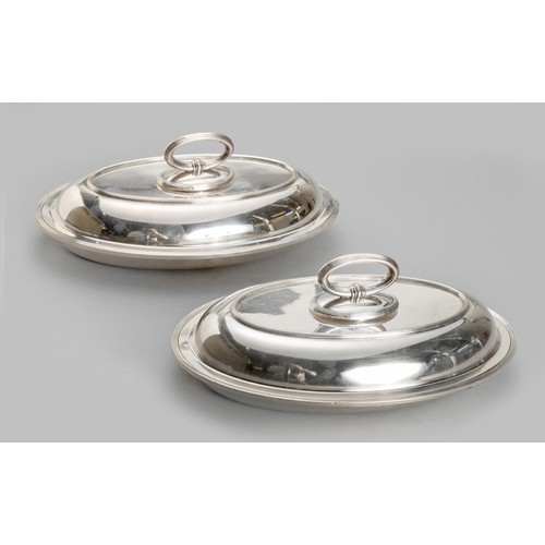 1098 - A PAIR OF SILVER PLATE ENTREE DISHES, MAPPIN AND WEBB