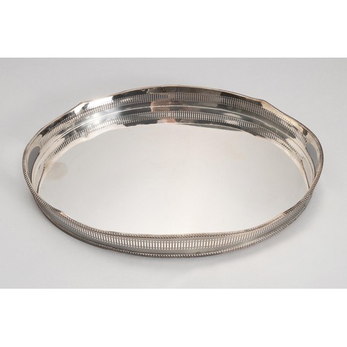 1114 - AN ELECTROPLATE TRAY, MAKERS MARK JM