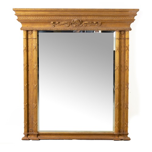 218 - A GILT OVERMANTEL MIRROR, SECOND HALF 20TH CENTURY