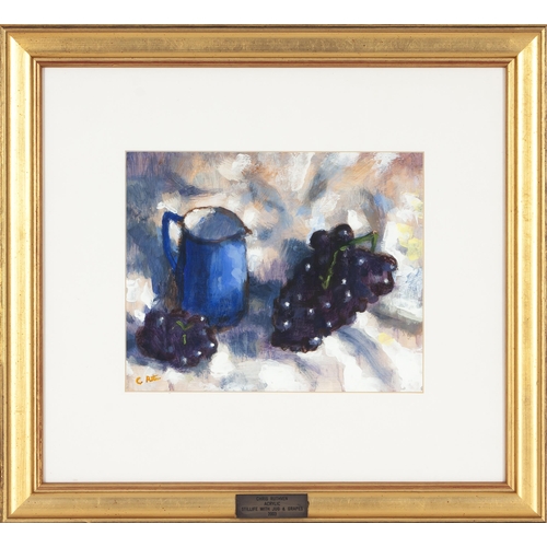 996 - Chris Ruthven (South African 20th Century) STILL LIFE - JUG & GRAPES