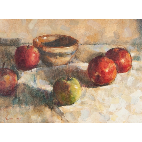 995 - Chris Ruthven (South African 20th Century) STILL LIFE WITH APPLES