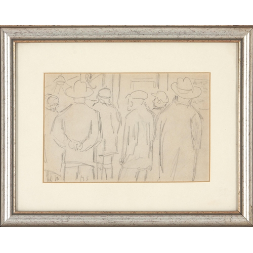 462 - Maud Frances Eyston Sumner (South African 1902 - 1985) A CROWD OF FIGURES WEARING HATS