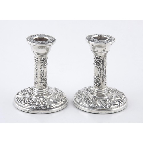 173 - A PAIR OF ELIZABETH II SILVER CANDLESTICKS, BIRMINGHAM, 1953