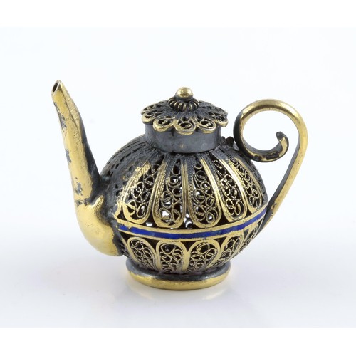 299 - A SILVER MINIATURE KETTLE