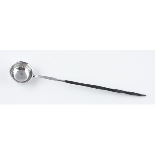 297 - A SILVER TODDY LADLE, MAKER AND DATE MARKS RUBBED