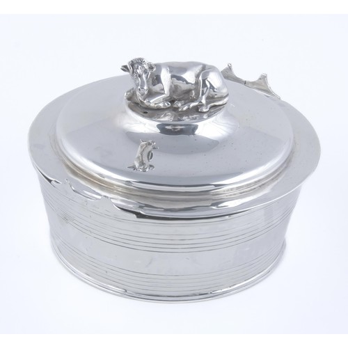 49 - A WILLIAM IV SILVER BUTTER DISH, MAKERS MARK RUBBED, LONDON, 1832