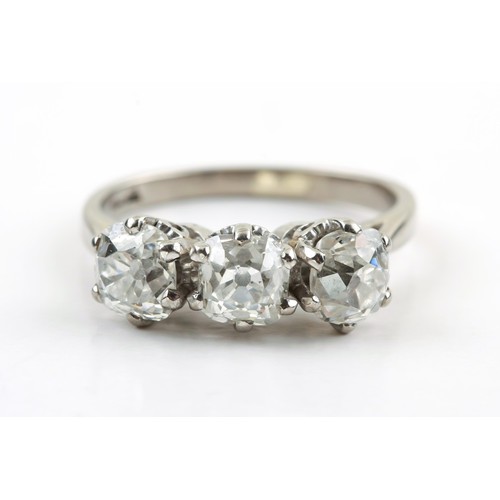 A DIAMOND TRILOGY RING POSSIBLY VICTORIAN, LONDON