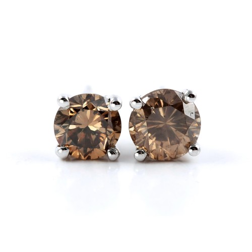 1700 - A PAIR OF DIAMOND STUD EARRINGS, 1,20 CT