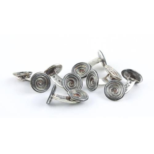 1705 - THREE PAIRS OF SILVER CUFFLINKS