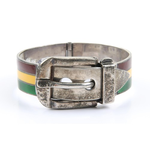 1745 - A SILVER ENAMELED BRACELET GUCCI STYLE