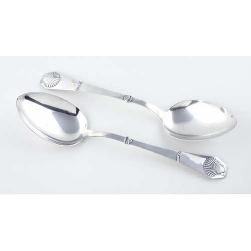 294 - A PAIR OF SILVER SERVING SPOONS, J THOMSEN, DENMARK, MODERN