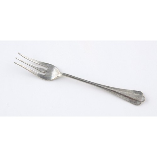 291 - A SILVER PICKLE FORK, MAKER AND DATE MARKS RUBBED