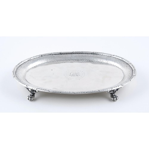 183 - A SILVER CARD TRAY, B.KIRK AND SONS, BALTIMORE, USA