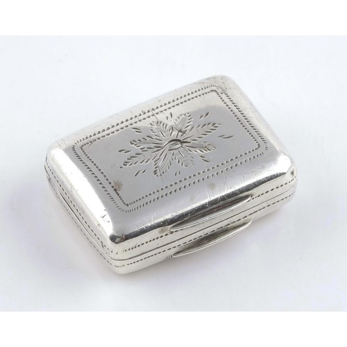 37 - A GEORGE IV SILVER VINAIGRETTE, POSTAND AND TYRE, BIRMINGHAM, 1823