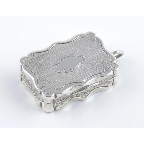 64 - A VICTORIAN SILVER VINAIGRETTE, FREDERICK MARSON, BIRMINGHAM, 1859