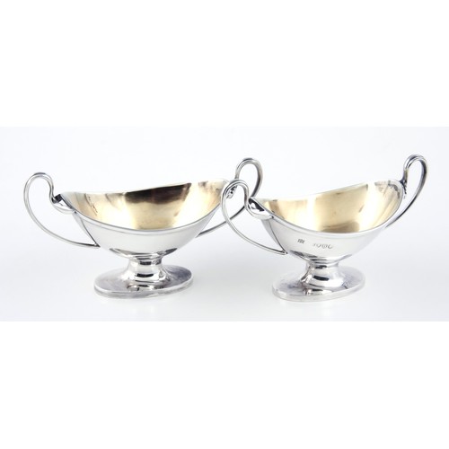 83 - A PAIR OF VICTORIAN SILVER SALTS, WILLIAM HUTTON AND SONS, LONDON, 1883